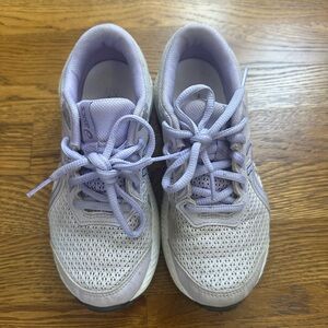 Asics Kids Lavender and White Sneakers
